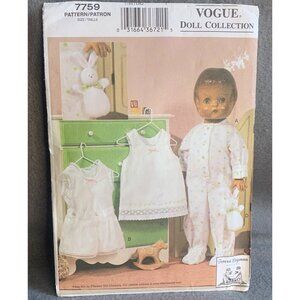 Vogue Doll Pajamas and Undergarments Teresa Layman Pattern 7759 - Uncut